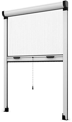 La zappa Vertikales Insektenschutzrollo für Tür / Fenster aus Aluminium (Weiß, 80 x H 250 cm)