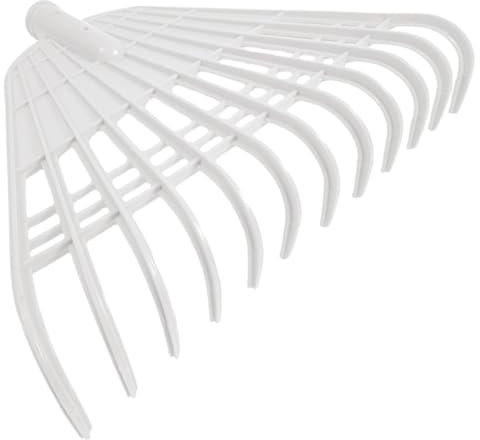 Didiseaon Râteau à Gazon Pelouse Petit Râteau Plat Râteau D'aménagement Paysager Acier Râteaux De Feuilles Tête De Râteau à Feuilles Maille De Râteau à Feuilles Dents Plastique Blanche