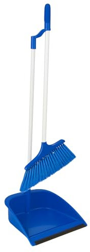 Best House | Dustpan and Brush Set | Long Handled | Blue | 1-Set | Upright Large Dustpan and Broom Combo Set | for Household Cleaning, Sweeping Brush for Home, Kitchen, Office, Lobby