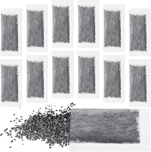 12pcs Activated Charcoal Water Filters, Coconut Shell, Chemical-Free, Odor Absorbing, Carbon Filter Replacements for Distillers (12PCS, 3.5 * 7.5CM)