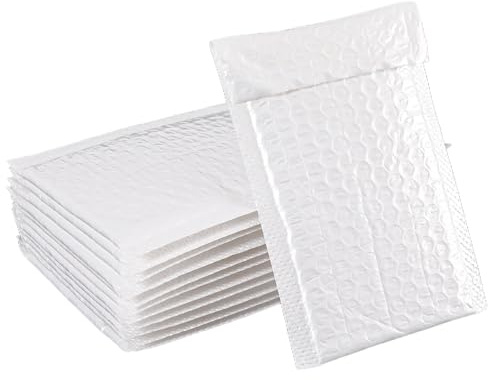 12PCS Small Padded Envelopes Bubble Mailers Self Seal(White)