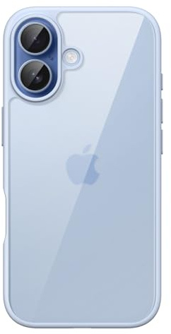 JETech Cover per iPhone 17 6,3 Pollici, Antiurto Cellulare Paraurti Custodia, Solida Colore Opaco TPU Telaio, Anti-Graffio Retro Trasparente (Azzurro nebbia)
