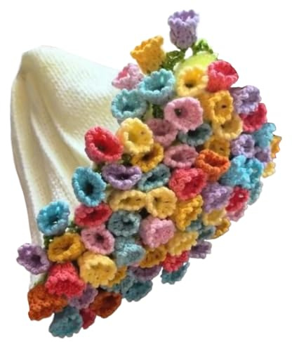 Generico Kit Coperta All'uncinetto - Coperta Con Bouquet Di Fiori | Kit Di Materiale Fai Da Te All'uncinetto (1 Set) Per Coperte Di Fiori E Mazzi Di Rose | Forniture Artigianali Per Progetti Fatt