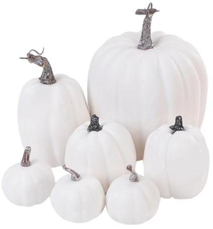 Konstgjorda Dekorationspumpor 7-delars Halloween Höstskördsfest Party | Höstpumpa Dekoration För , , Inomhusbruk, Bröllop, Högtider, Halloween Och