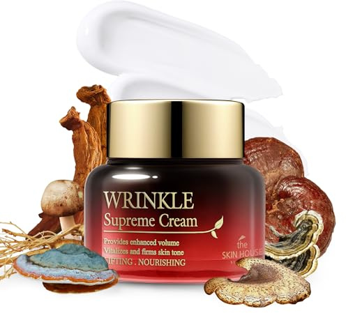 The Skin House Wrinkle Supreme Cream 50 ml Crema antietà per il viso con radice di ginseng ed estratti di funghi assortiti The Skin House Wrinkle Supreme Cream, 1,7 oz