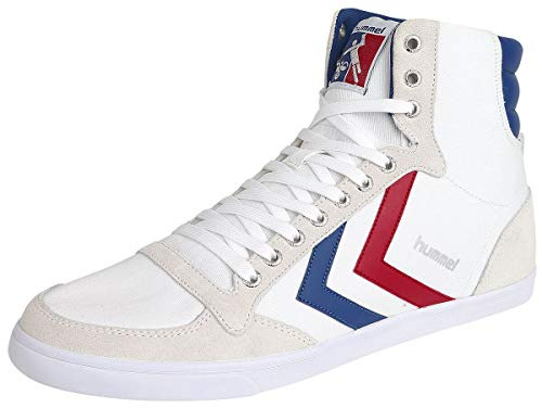 hummel Ten Star High Canvas Sneaker Herren Weiss/Blau/Rot - 44 - Sneaker High Shoes