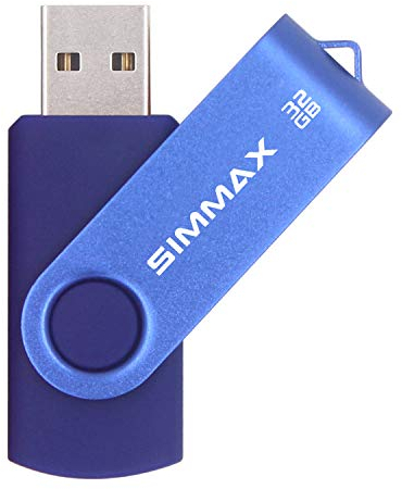 SIMMAX 32GB Memory Stick USB 2.0 Flash Drives Swivel Thumb Drive Pen Drive (32GB Blue)