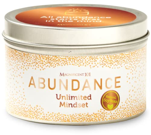 MAGNIFICENT 101 candele sbavate per abbondanza di lunga durata | 6 Oz - Durata di combustione di 35 ore | Candela in cera di soia completamente naturale con oli essenziali di limone rosmarino e legno