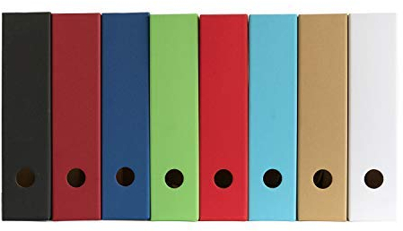 5 x PresentFill®️ Stehsammler Natur Zeitschriftensammler Stehordner für DIN A4 Format aus umweltfreundlichen 100% Recycling Karton - Made in Germany für Schreibtisch, Archiv und Aufbewahrung