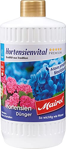 Eva Shop® Mairol Premium Hortensiendünger Blumendünger Blütenwunder Liquid Hortensienvital Universal-Dünger für Hortensien, Kamelien und Moorbeetpflanzen - Erhöht die Anzahl der Blüten 1000ml