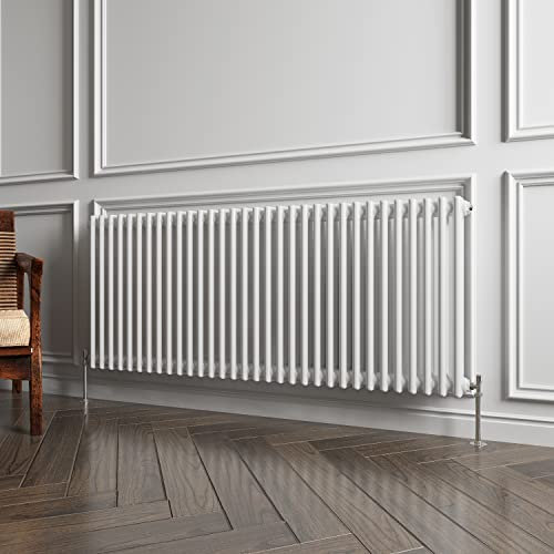2 Column Radiator White Traditional Style 600x1460mm Horizontal Vintage Radiator,Design for Bedroom, Dining Room, Living Room