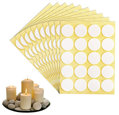Candle Wick Stickers, 200 Pcs Heat Resistance Wick Stickers, Double-Sided Wick Stickers, Wax Wick Sticker, Wick Glue Dots Heat Resistance, Candle Wicks for Making Candles Adhere Steady in Hot Wax