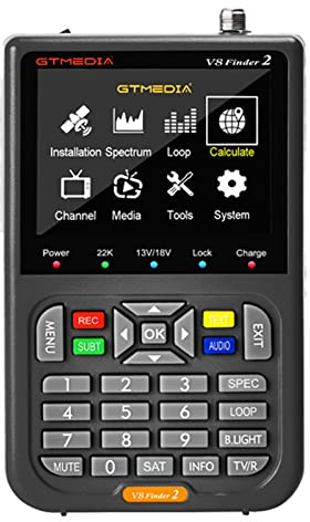 Finder V8 Finder2 Pointeur satellite numérique avec reconnaissance satellite, récepteur de signal, décodeur avec écran LCD 3,5, réglage précis de votre antenne satellite