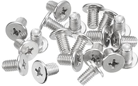 sourcing map Lot de 20 vis à tête ronde plate M5-0,8 x 8 mm en acier inoxydable 304 Phillips Drive vis à métaux pour fixation de meubles