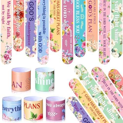 Frienda 40 Pcs Bible Verses Religious Christian Slap Bracelets for Kids VBS Jesus Love You Wristbands Inspirational Motivational Christian Slap Bracelets Sunday School Supplies He Is Risen (Novel)