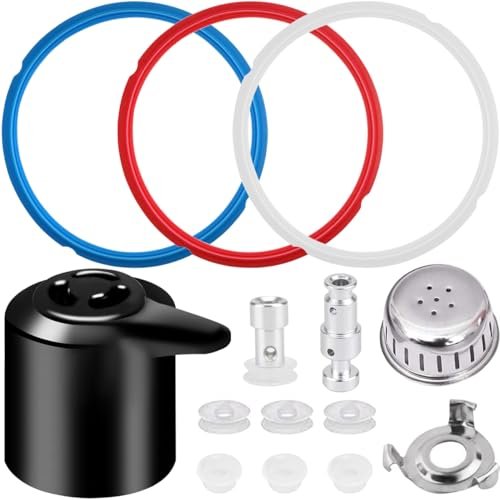 EATBALE 14 Stück Dampfablass Schwimmerventil-Ersatzteile Universal Elektrisches Druckventil mit Anti-Blockier-Dichtungsring, Silikonkappen für Instant Pot Duo5, 6 Quart (5/6QT)