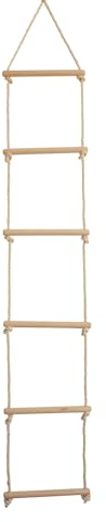 GICO Échelle de Corde Stable pour Enfants en Bois avec 6 échelons, capacité de Charge de 75 kg, Produit de qualité de la Marque emwe 22071