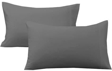 evoLive 100% Bamboo Rayon Material Cooling Breathable Pillow Cover/Pillowcases (Charcoal Grey, 20X40 King)