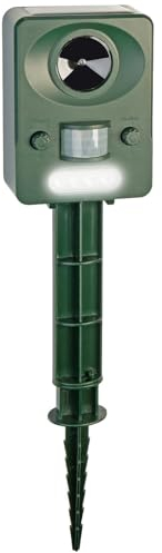 Exbuster Répulsif animal : répulsif solaire à ultrasons USB pour animaux avec flash et capteur PIR, IP44 (flash avec détecteur de mouvement, anti-chat, acoustique)