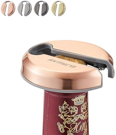 ELMWAY VinoLux Series Magnetic Wine Foil Cutter by ELMWAY – Stainless Steel Top & Durable ABS Body, Compact Design with Magnetic Storage, Easy to Use & Portable, for Wine Lovers – Rose Gold