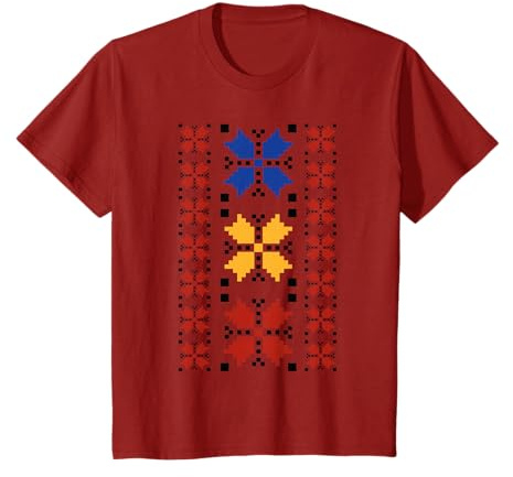 Noi Suntem Romani Traditional Romanian Folk Art Motifs T-Shirt