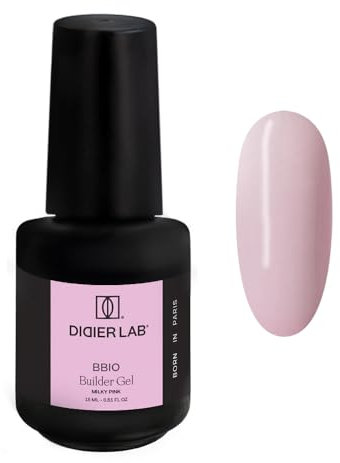 DIDIER LAB BBIO Builder Gel in a Bottle - Milky Pink - Clean Formula Free from HEMA and TPO - Self-Leveling Builder Gel for Nails - Builder in a Bottle Gel for Strengthening Nails - 15ml