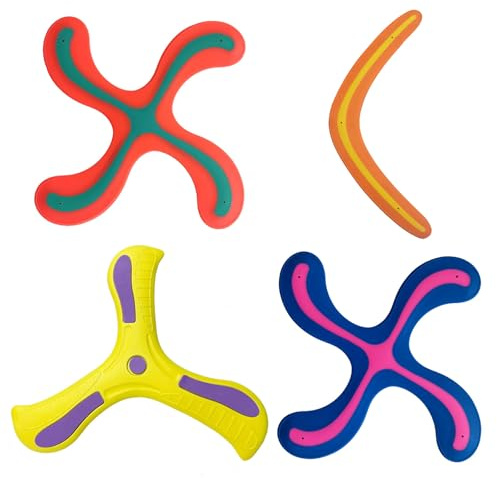 4PCS Jouet De Boomerang Enfant,Booma D'extérieur Boomerang,Debutant Retournant Forme De V,Volant Lancer Jouet Enfants,Manouvre Équipement Sport Plein AirStimuler L'intérêt Enfants Pour Les Jeux,Kiuiom