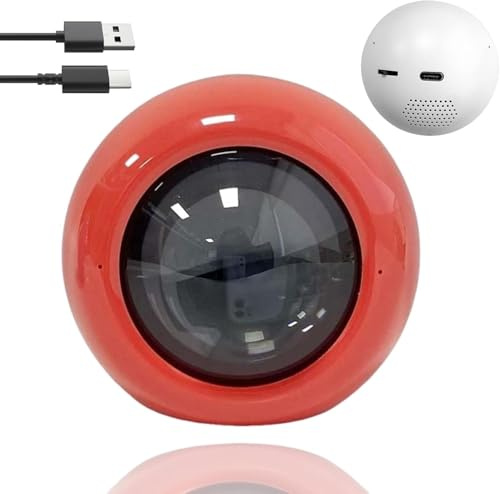 Bola de Cristal 3D Personalizada - Globo de Reproductor de Fotos y Videos de 2.7 Pulgadas con luz de Latido Naranja, Cargar imágenes Personalizadas, Regalos de Esfera de iluminación LED J