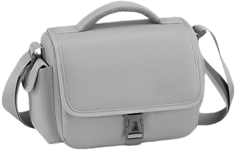 GOEDCH Borsa per fotocamera a specchio per DSLR in poliestere resistente, colore grigio, con divisorio ispessito rimovibile, impermeabile, per uso quotidiano e viaggi