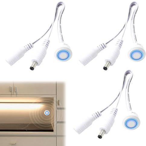 BAIFULAI Lot de 3 variateurs tactiles LED - DC5-24 V - Variateur tactile encastrable - Interrupteur tactile - Pour bandes lumineuses