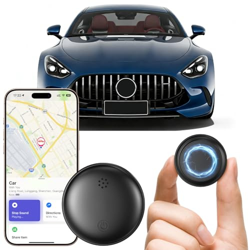 GPS Tracker per Auto Compatibile con iOS e Android, Localizzatori GPS Senza Abbonamento, Magnete Integrato Ultra-Potente, Impermeabile IP67, Batteria Sostituibile, Adatto per Auto, Moto e Bagagli