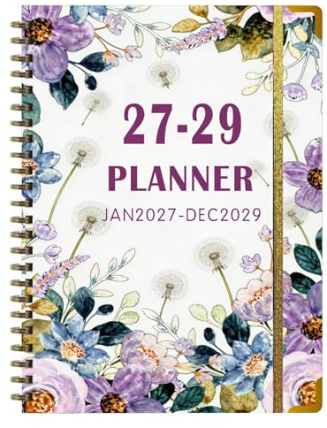Pianificatore Mensile 2027-2029 Triennale - 2027-2029 Organizzatore Per La Vita, Diario E Agenda - Pianificatore di Lavoro Giornaliero - Per Viaggio, Casa, Lavoro, Studio, Scuola, Università E Scrivan