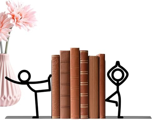 Serre-livres en métal antidérapant - Serre-livres en métal noir - Pour femmes, hommes, bureau, fournitures scolaires, étagères, bibliothèque, bureau, cuisine,