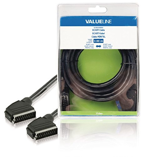 Valueline VLVB31000B30 Cavo SCART Maschio - Maschio, 3 m, Nero