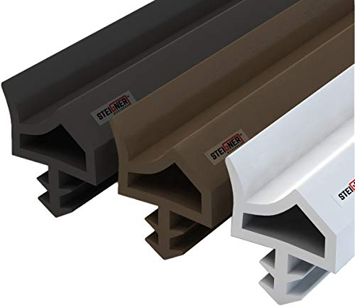 STEIGNER Burlete para Puerta y Ventana STD06 50m 12mm Blanco Junta de goma Perfil de estanqueidad para ventanas y puertas de PVC, Madera, Aluminio