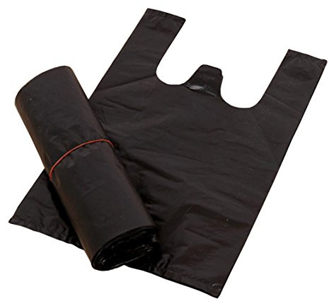 100 Stücke 20x30CM Schwarz Verdickter Kunststoff Weste Taschen Weste Stil Träger Taschen Einkaufen Mitnehmerbeutel Waren Einkaufstüten für Supermarkt Lieferung Lagerung
