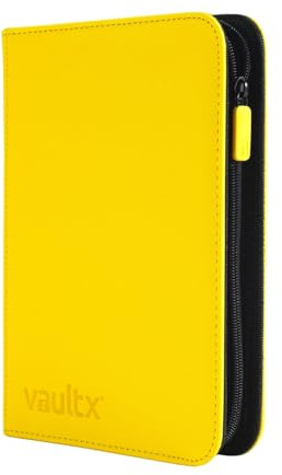Vault X Raccoglitore per Carte da Collezione a 4 Tasche con Cerniera, 160 Carte, Materiale Exo-Tec per Album, 20 Pagine a Caricamento Laterale, TCG (Giallo)