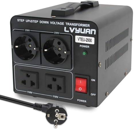 Transformador de núcleo toroidal de 2000 VA 110 V, 2000 W, entrada: 110 V o 220 V/salida: 110 V y 220 V – Cantonape 2000 W