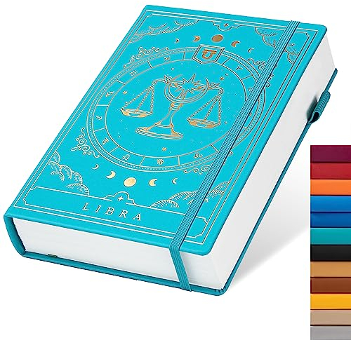 Constellations Notizbuch, A5, gepunktet, Hardcover, 100 g/m², 400 Seiten, Schreibpapier, Bullet Organizer, Notizbuch für Damen, Herren, Jugendliche (Waage)