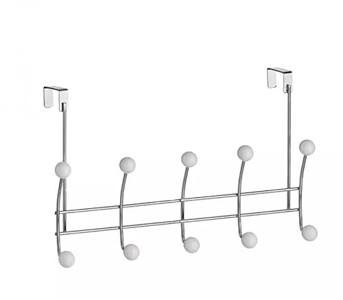 RV-Parts Türgarderobe Edelstahl zum Einhängen - Türhakenleiste 5 cm Türpfalz mit 5 Haken