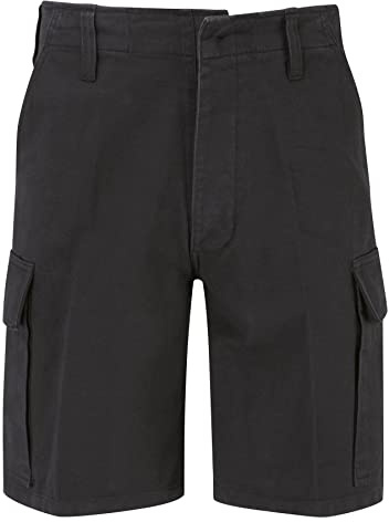 German Moleskin Style Combat Cargo Shorts Black