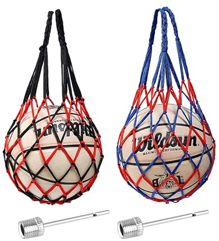 2 Stücke Ballnetz Net Tasche Tragbare Ballnetz Sports Ball Ballnetz für Fußball, Basketball Netz Tasche, Geeignet 2-Kugelnadeln für Beachvolleyball, Basketball, Stadion und Strand