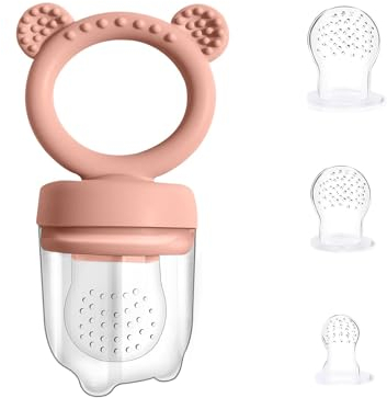 WeSweet Fruchtsauger Baby | BPA-freier Babybrei Einfrieren Behälter | Silikon Baby Obst Nahrung zum Befüllen mit Obst, Gemüse, Brei & Baby Essen-Muttermilch Mopsicle Holder für Baby ab 4 Monate