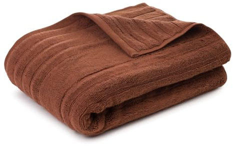 Gözze - Mailand Frottier-Duschtuch, Weich und saugfähig, 70% Bio-Baumwolle/30% Viskose (Bambus), Vegan, 70 x 140 cm - Braun