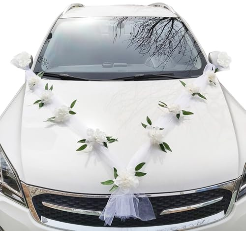 TYFGRT Guirnalda De Boda para Coche De 1 Pieza, Guirnalda De Accesorios para Coche, Guirnalda De Decoración De Coche De Boda, Decoración De Capó De Coche, Guirnalda De Decoración De Boda para Puerta