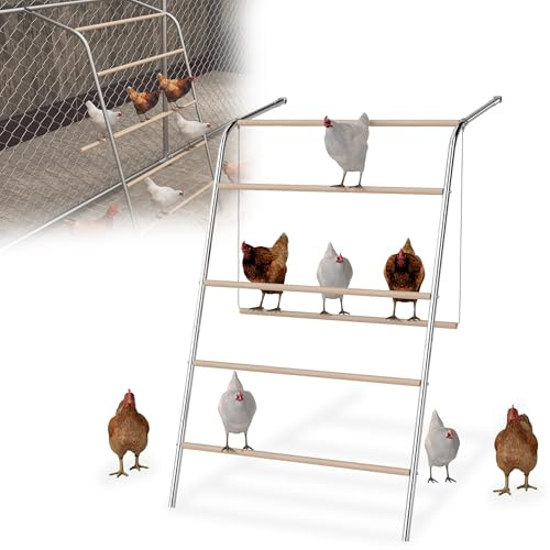 HENGMEI Supporto per pollo, grande asta per pollo, pollo, galline, torre di arrampicata, scala per polli da corsa, asta per pollo, giocattolo a dondolo per polli da cortile, supporto per uccelli, con