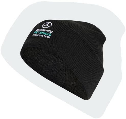 adidas Unisex Mercedes - AMG Petronas Formula 1 Team DNA Beanie, Black/White, M-L
