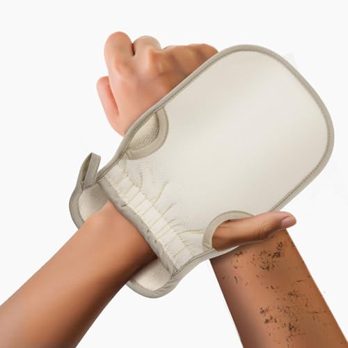 Aswdbbn Exfoliating Glove (Original) Machine Washable Newly Upgraded With Thumb Holes Korean Body Scrubber 100% Vegan Viscose Exfoliating Mitt for Dead Skin Removal, Keratosis Pilaris & Self-Tan Prep