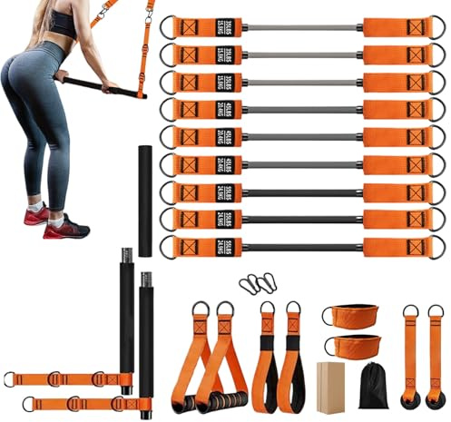 Kit de barre de pilates pour femme – Équipement de fitness multifonctionnel, équipement de pilates portable pour épaules, taille, jambes, habitants d'appartement, professionnels, chercheurs