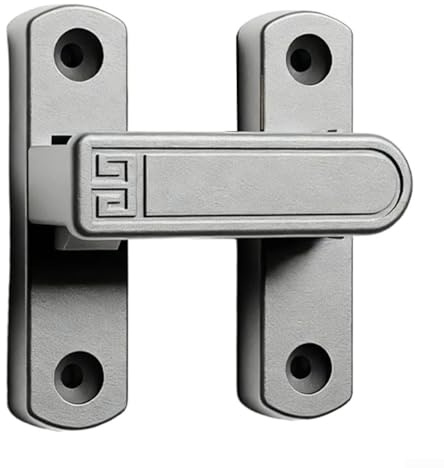 Verrou de porte coulissante multifonction pour armoires, portes et fenêtres avec sécurité réglable et installation à vis (gris)